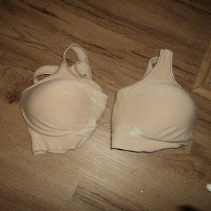 2 Bali Women's Comfort Revolution ComfortFlex Fit Shaping Wirefree Bras Beige